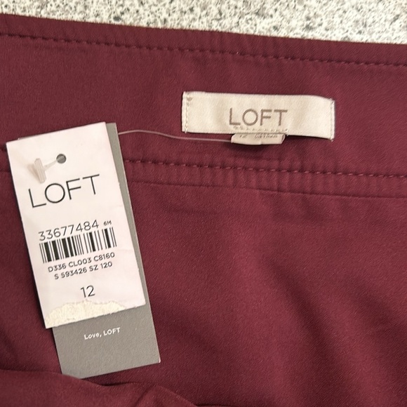 NWT Loft Faux Suede Burgundy Skirt- Size 12 - Picture 6 of 13